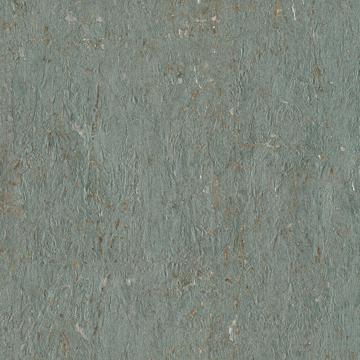 Teal-green textured stone slab with rough, uneven surface and rust-colored speckles.