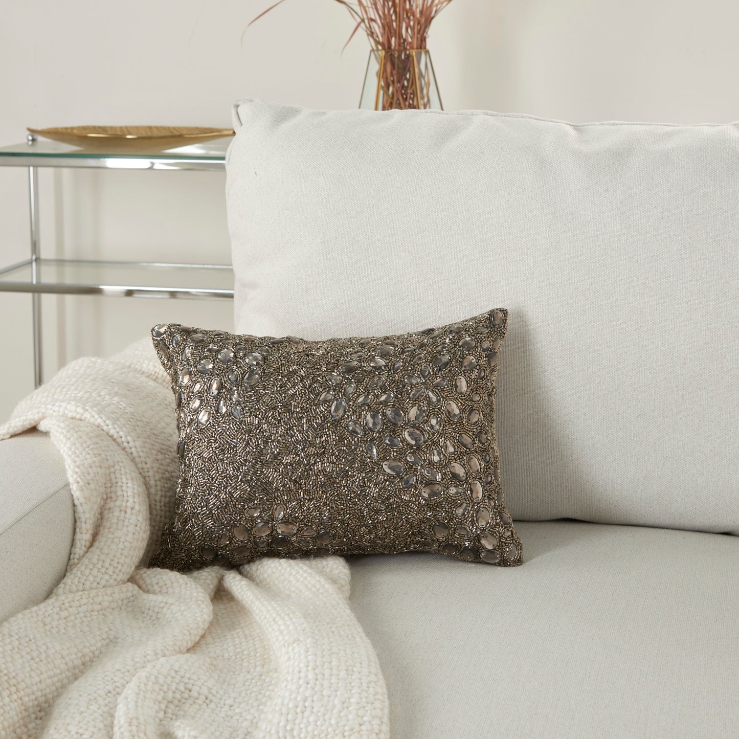 NOURISON HOME 10" x 14" Mina Victory Glam Pewter - 798019080570