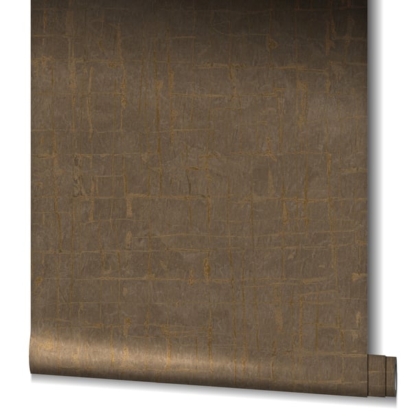 Galerie Wallcoverings Energy Stonework Galerie Wallcoverings Bronze, Brown - EN91980