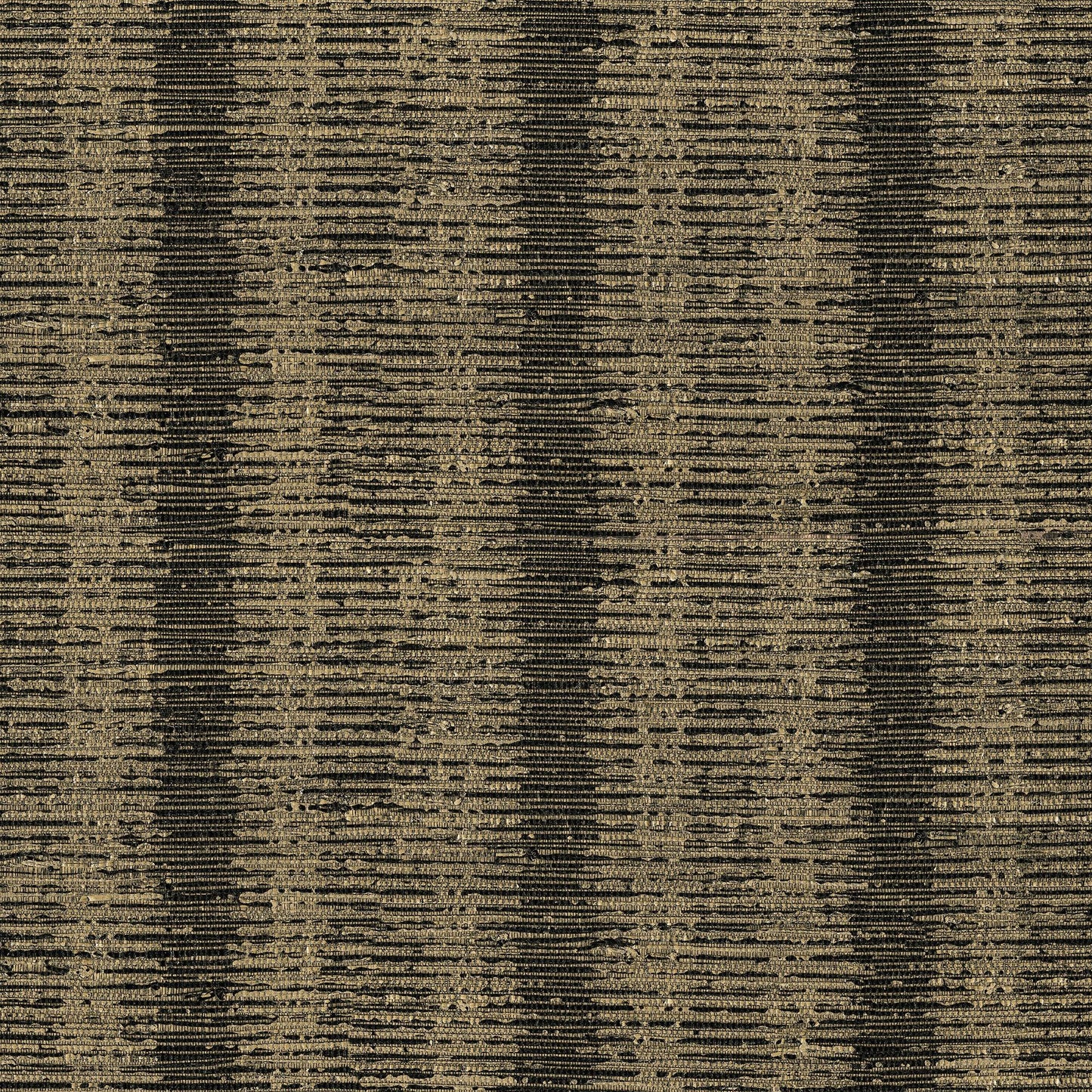 Gold and black wallpaper with a textured surface and bold vertical stripe pattern.