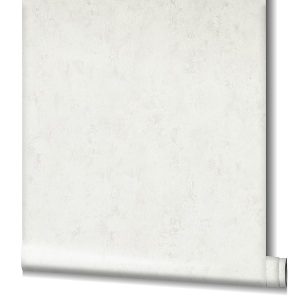 Cream textured wallpaper roll with a curled bottom edge; vintage blank-sheet style wallpaper for walls.