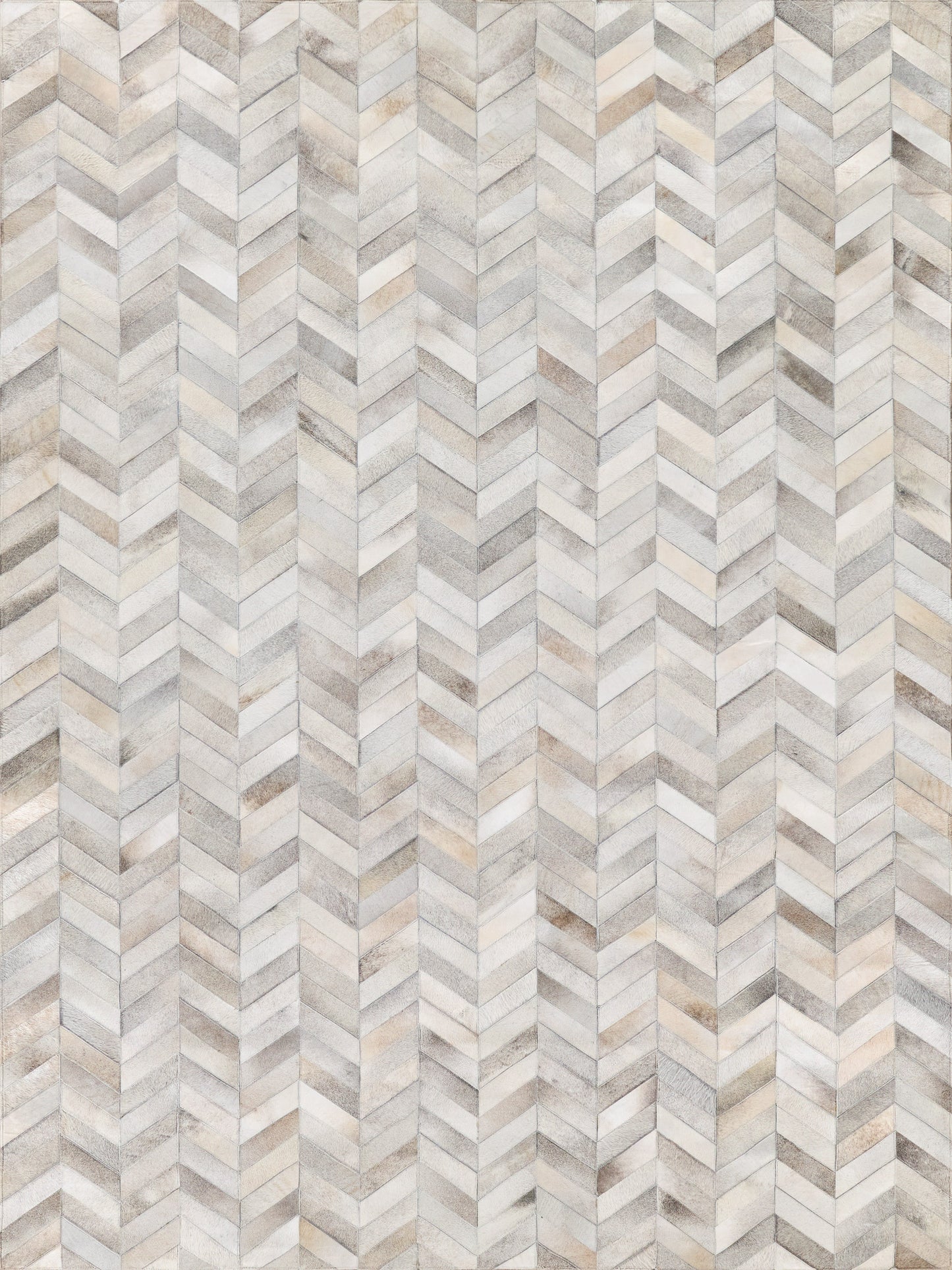 Natural hide indoor hand-stitched rug, 5' x 8