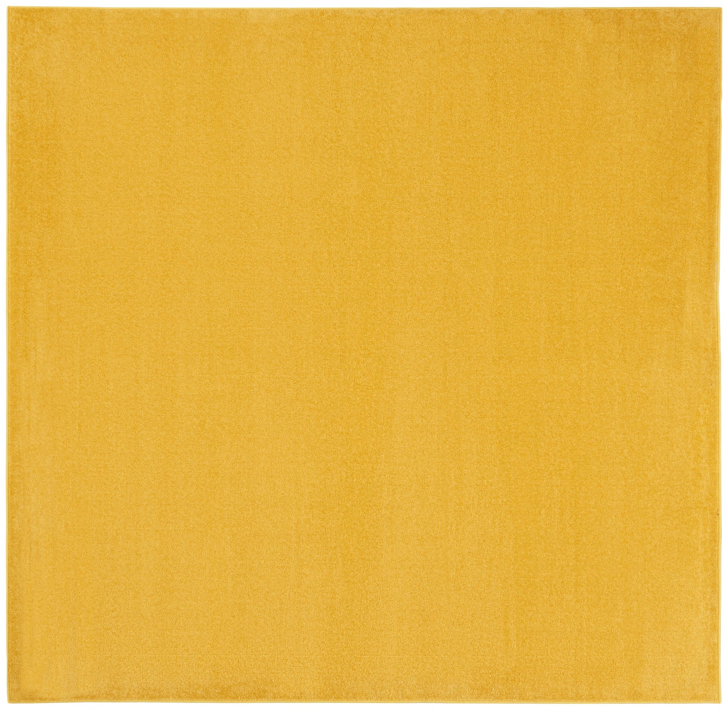 Golden yellow outdoor square rug swatch with plush texture.