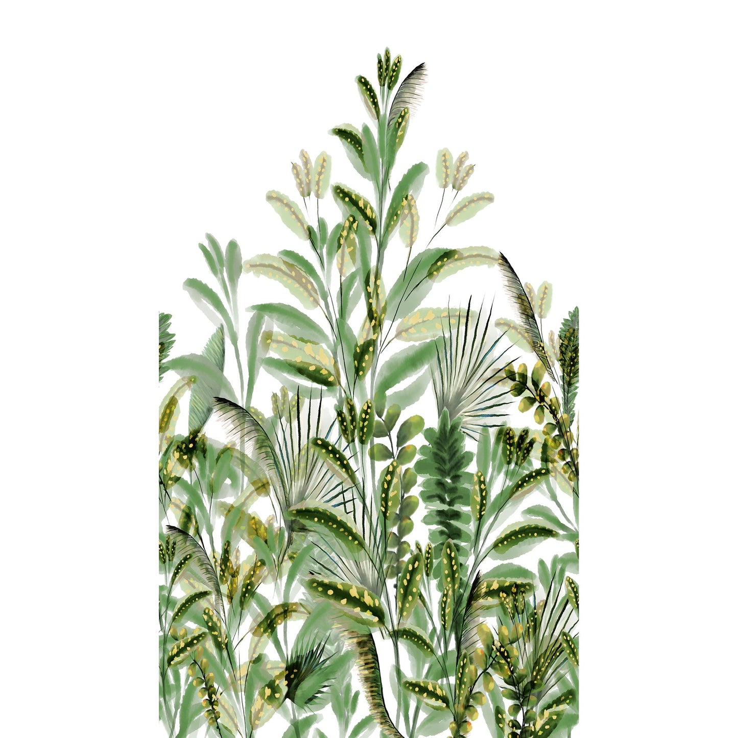 GALERIE WALLCOVERINGS Orom II Branched, Leaves, All-over Green - A59502