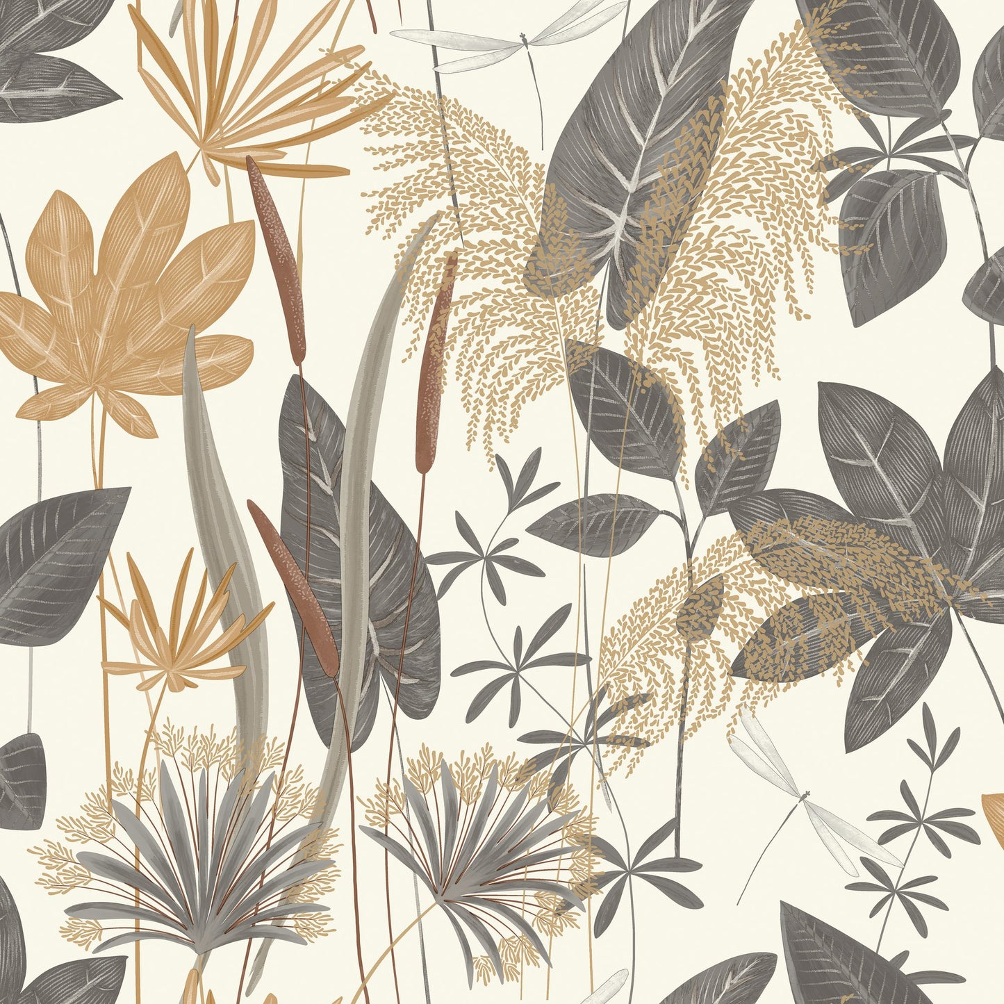 GALERIE WALLCOVERINGS Arcadia Branched, Leaves, All-over Beige - ARA70701