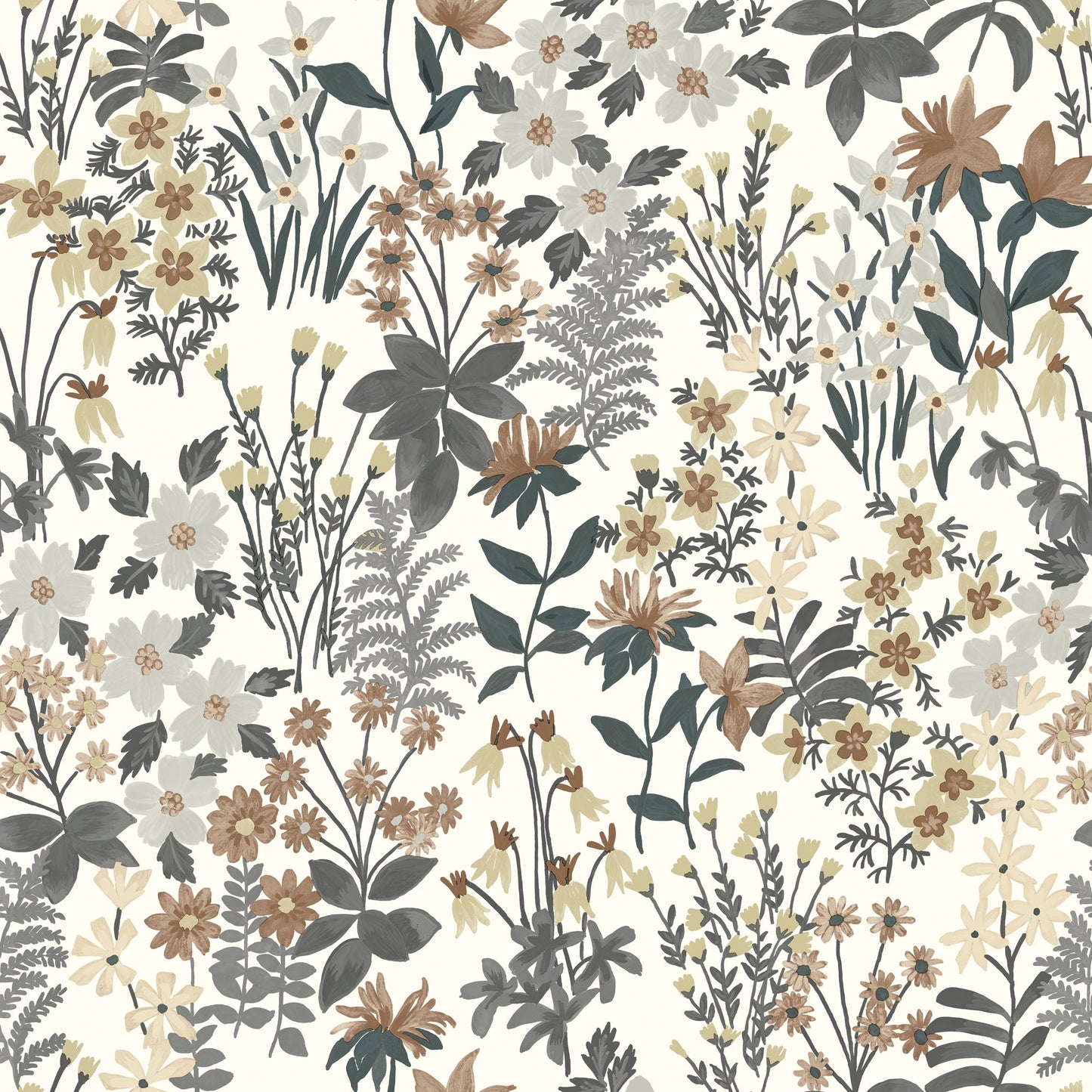 GALERIE WALLCOVERINGS Arcadia Classical, Floral, All-over Grey - ARA70901