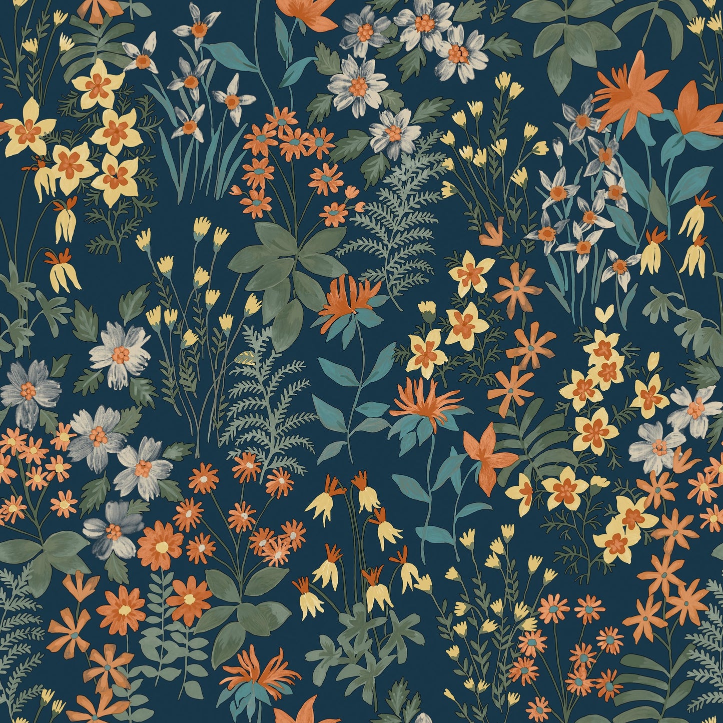 GALERIE WALLCOVERINGS Arcadia Classical, Floral, All-over Blue - ARA70903