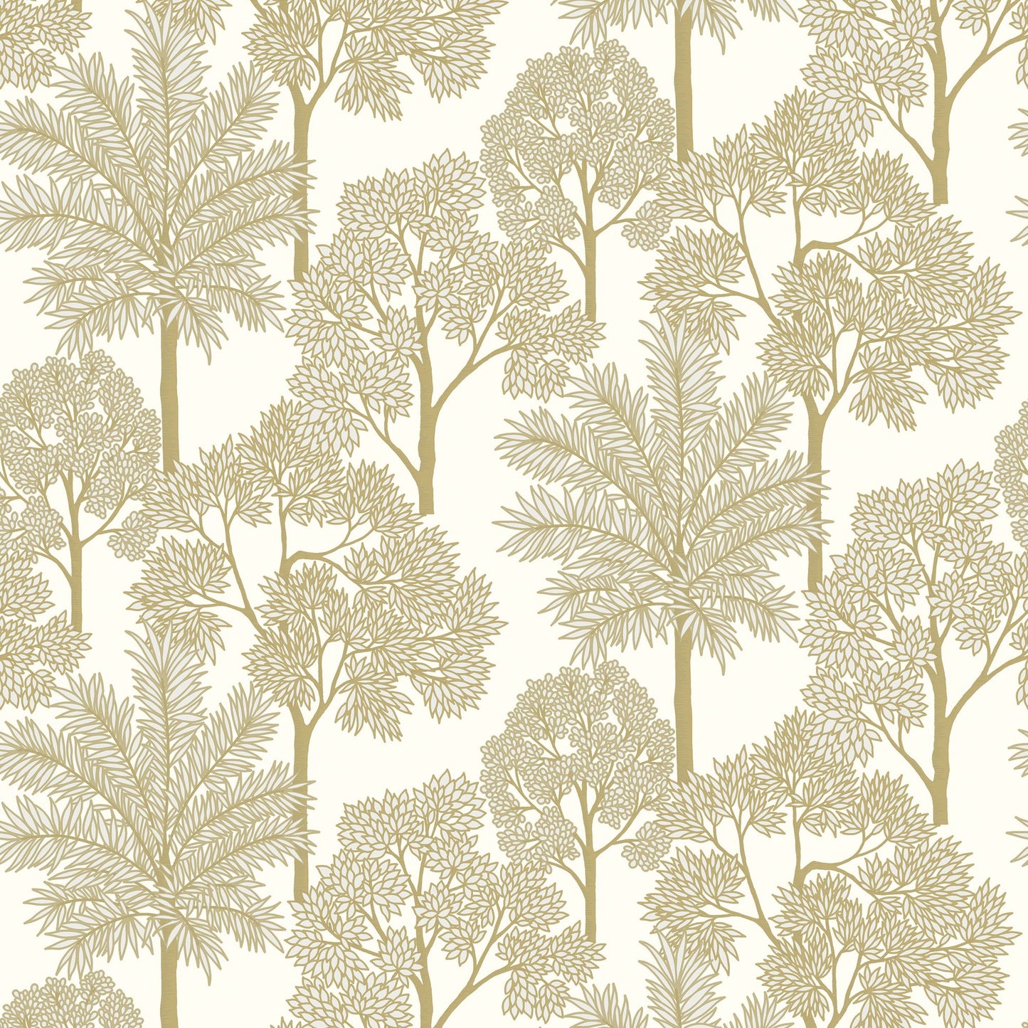 GALERIE WALLCOVERINGS Arcadia Branched, Leaves, All-over Gold - ARA71301