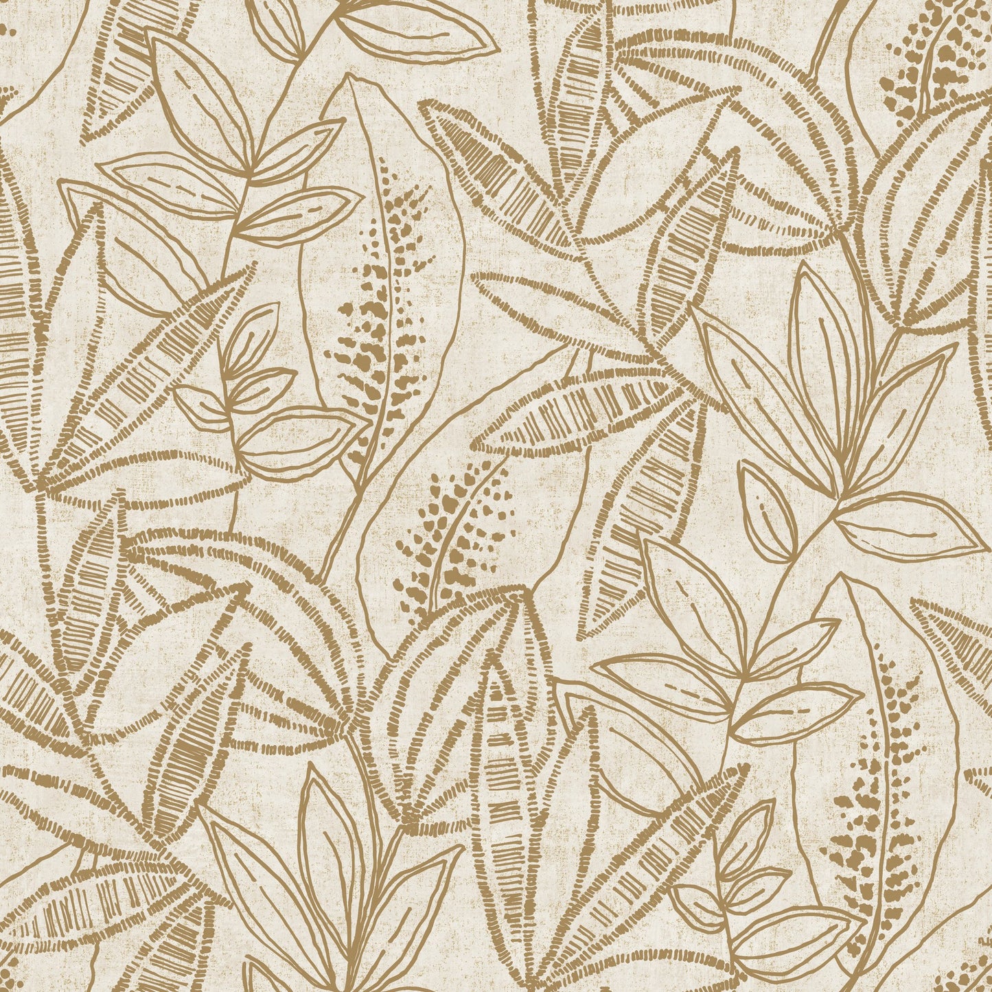 GALERIE WALLCOVERINGS Karuna Branched, Leaves, All-over Gold - KRA71801