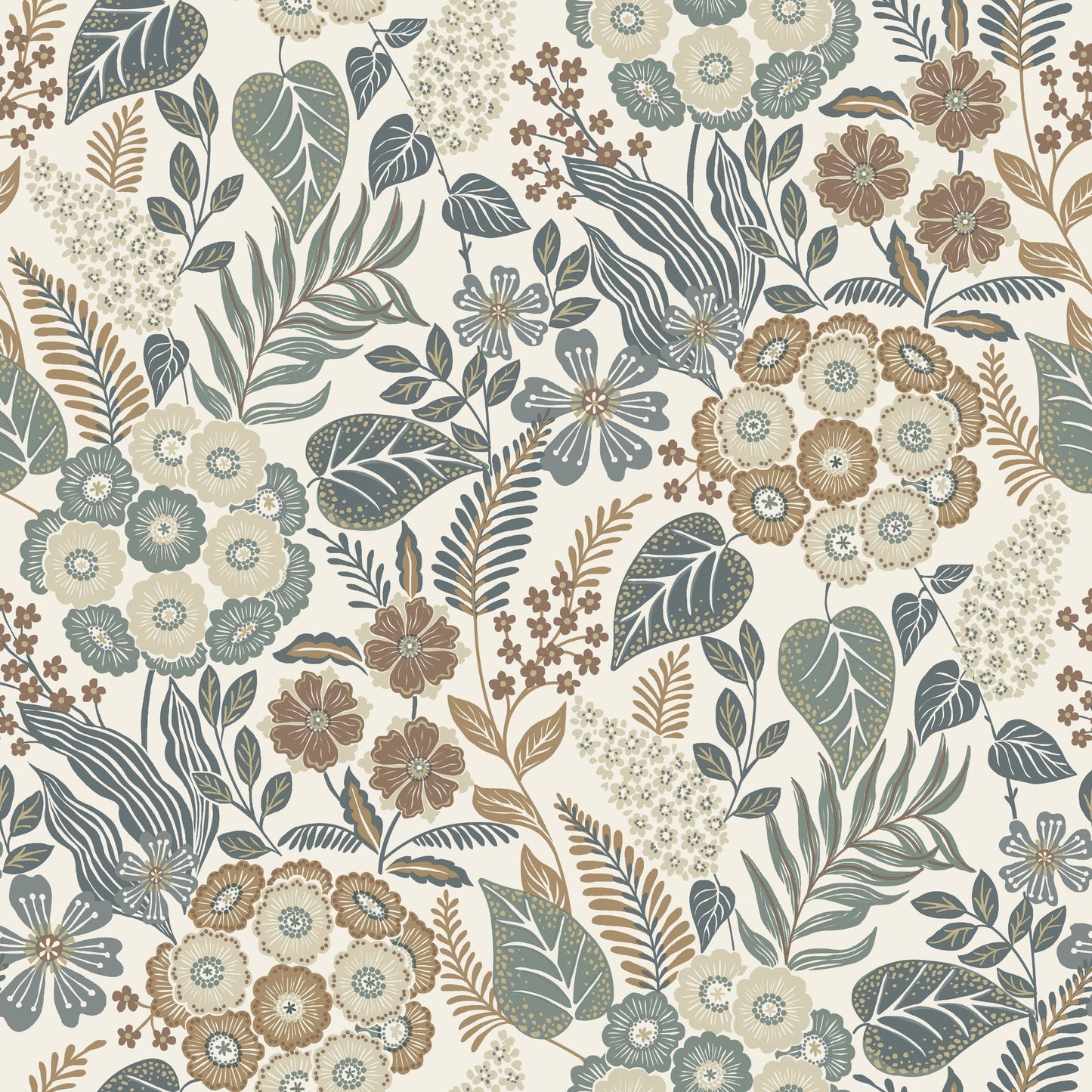 GALERIE WALLCOVERINGS Karuna Classical, Floral, All-over Blue - KRA76601
