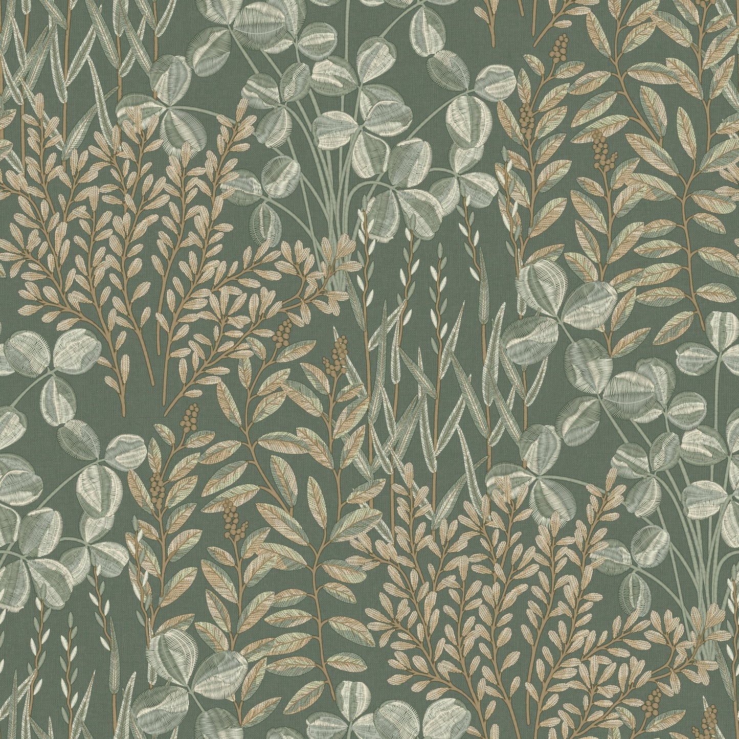 GALERIE WALLCOVERINGS Inia Branched, Leaves, All-over Green - INA78901
