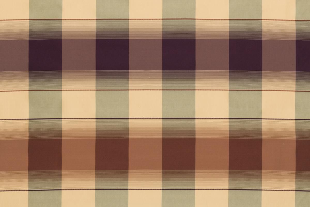 SCALAMANDRE OUTLET FABRIC TRE PLAID FABRIC AUBERGINE, BROWN - AB 07373040 NEW SKU # AB30400737