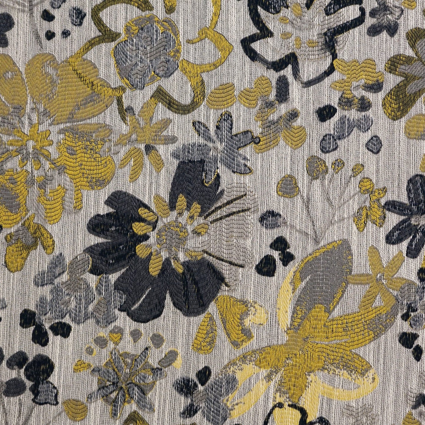 JF Fabrics Crypton Home ACE 16 Fabric Transitional,Contemporary,Floral Yellow,Gold Jacquard - 5729216 J6831
