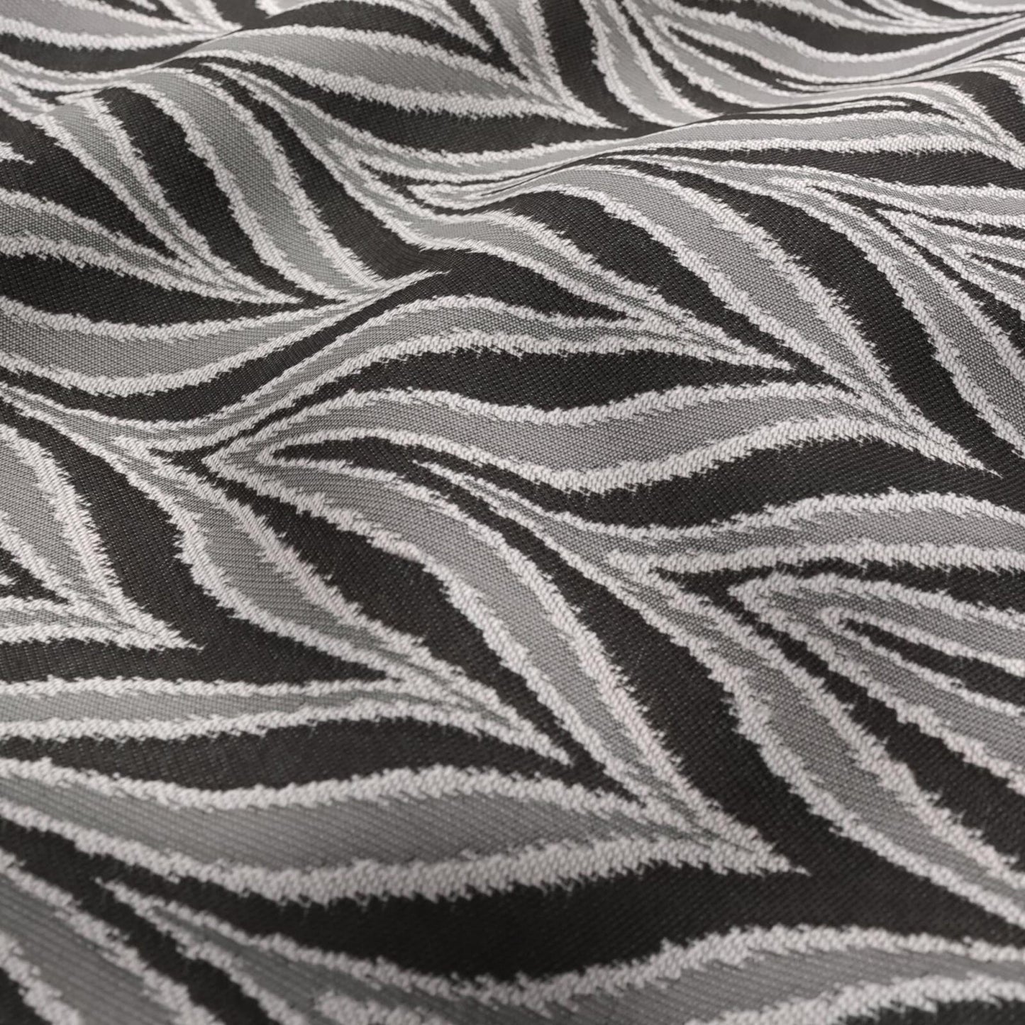 JF Fabrics FibreGuard Outdoor ADRIFT 98 Fabric Contemporary, Geometric Black, Grey, White Embroidery, Woven, Outdoor - 9463698 J9301