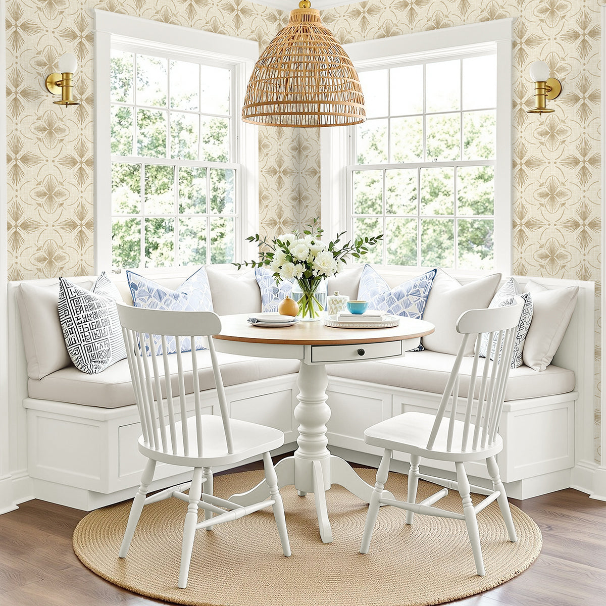 Seabrook Designs Sari Geometric Contemporary Warm Neutrals , Beiges - AG60406
