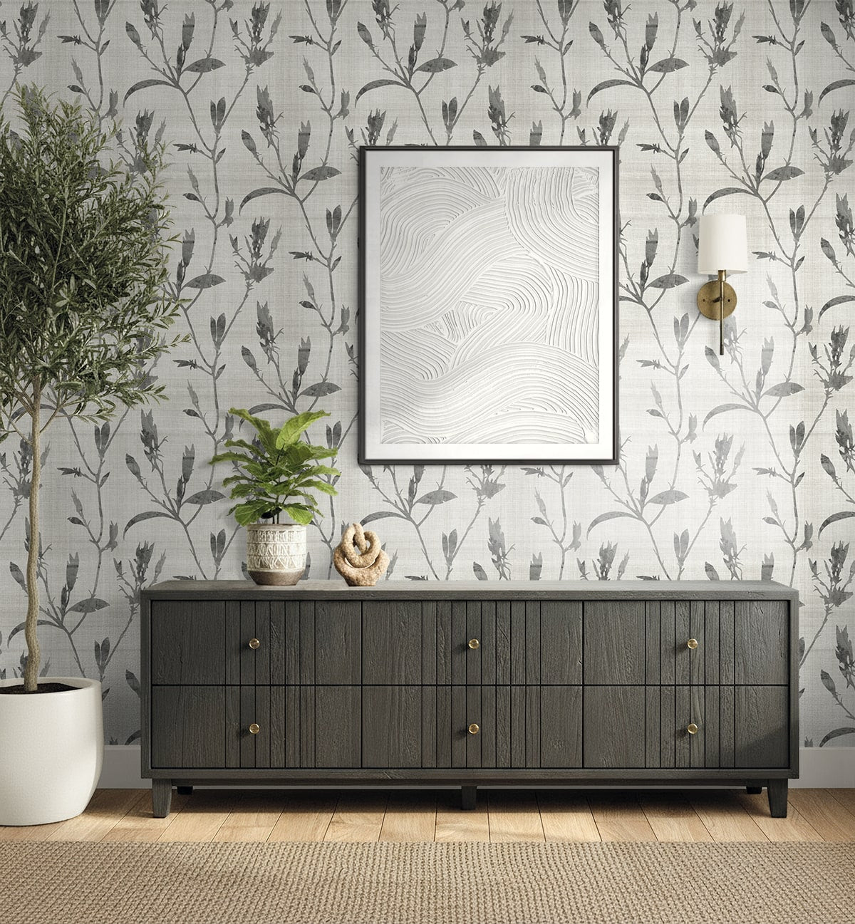 Seabrook Designs Banyu Botanical Contemporary Whites , Off Whites - AG60600