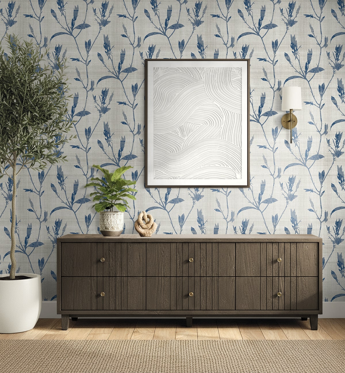 Seabrook Designs Banyu Botanical Contemporary Whites , Off Whites - AG60602