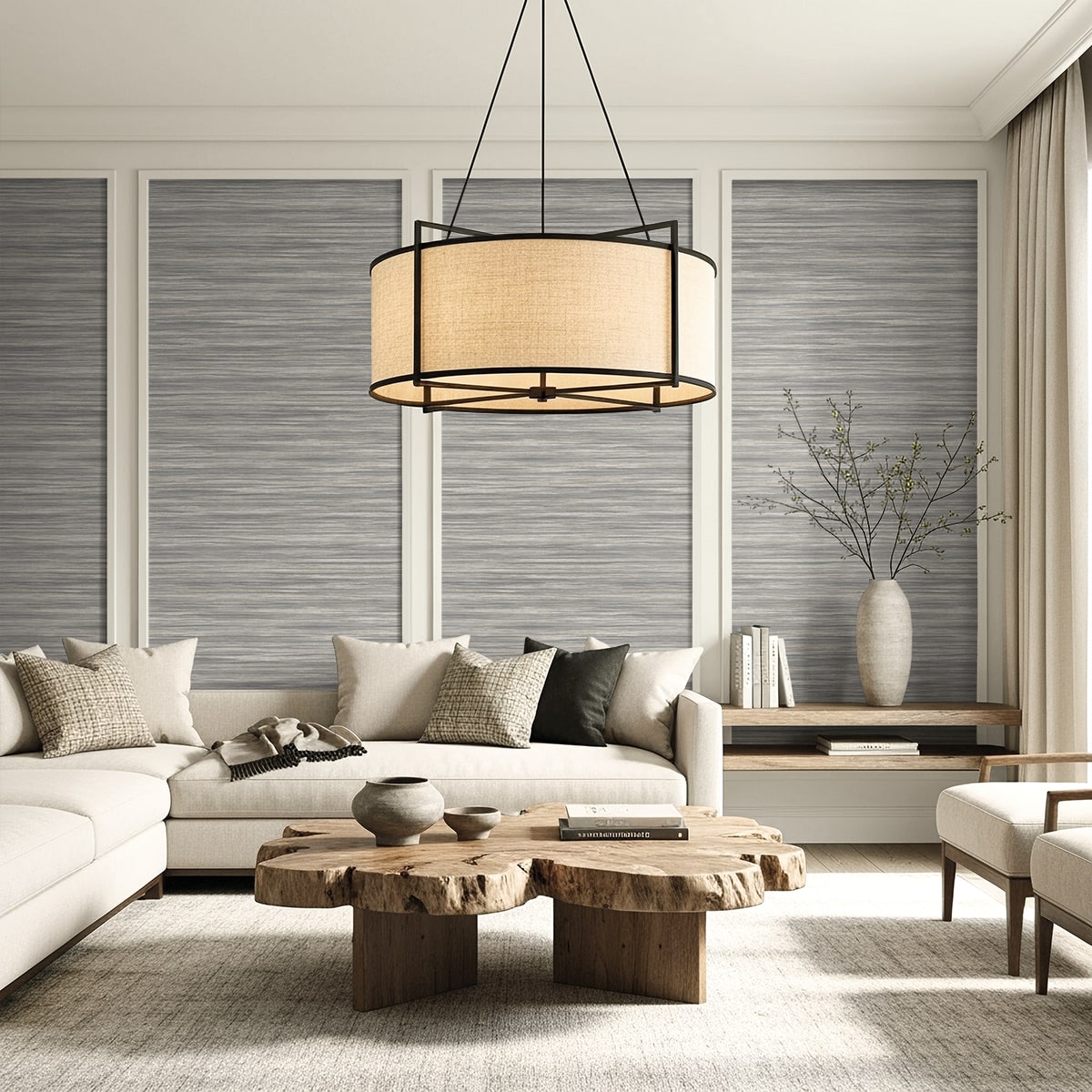 Seabrook Designs Gita Faux Grasscloth Contemporary Grays - AG60808