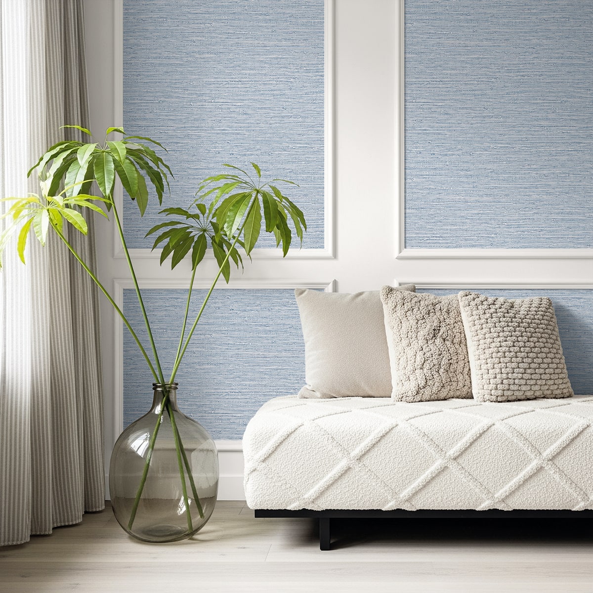 Seabrook Designs Darma Faux Grasscloth Contemporary Blues - AG61502