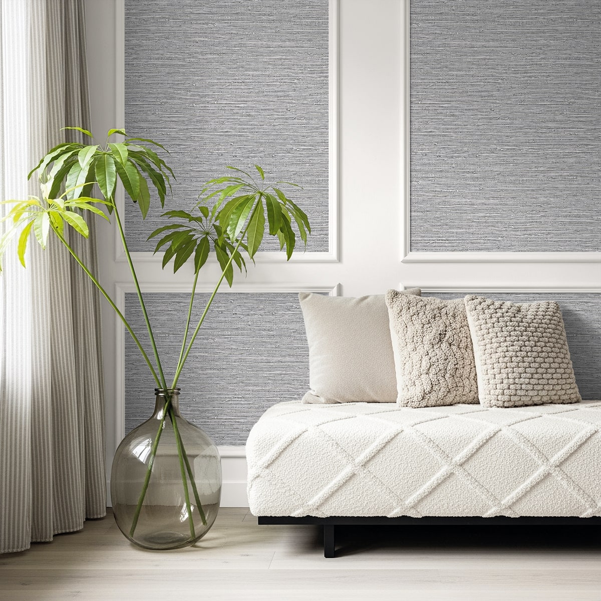 Seabrook Designs Darma Faux Grasscloth Contemporary Grays - AG61508