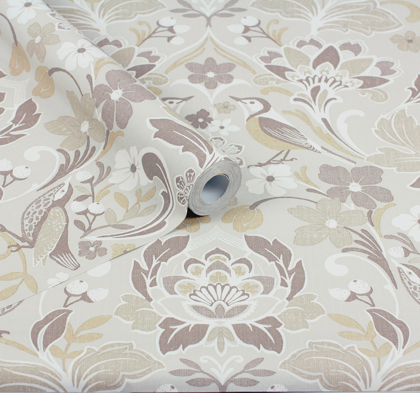 York Wallcoverings Arthouse Birdy Neutral Nuthatch Floral Wallpaper Animals Bohemian Neutral Wallpaper - AH100196AH