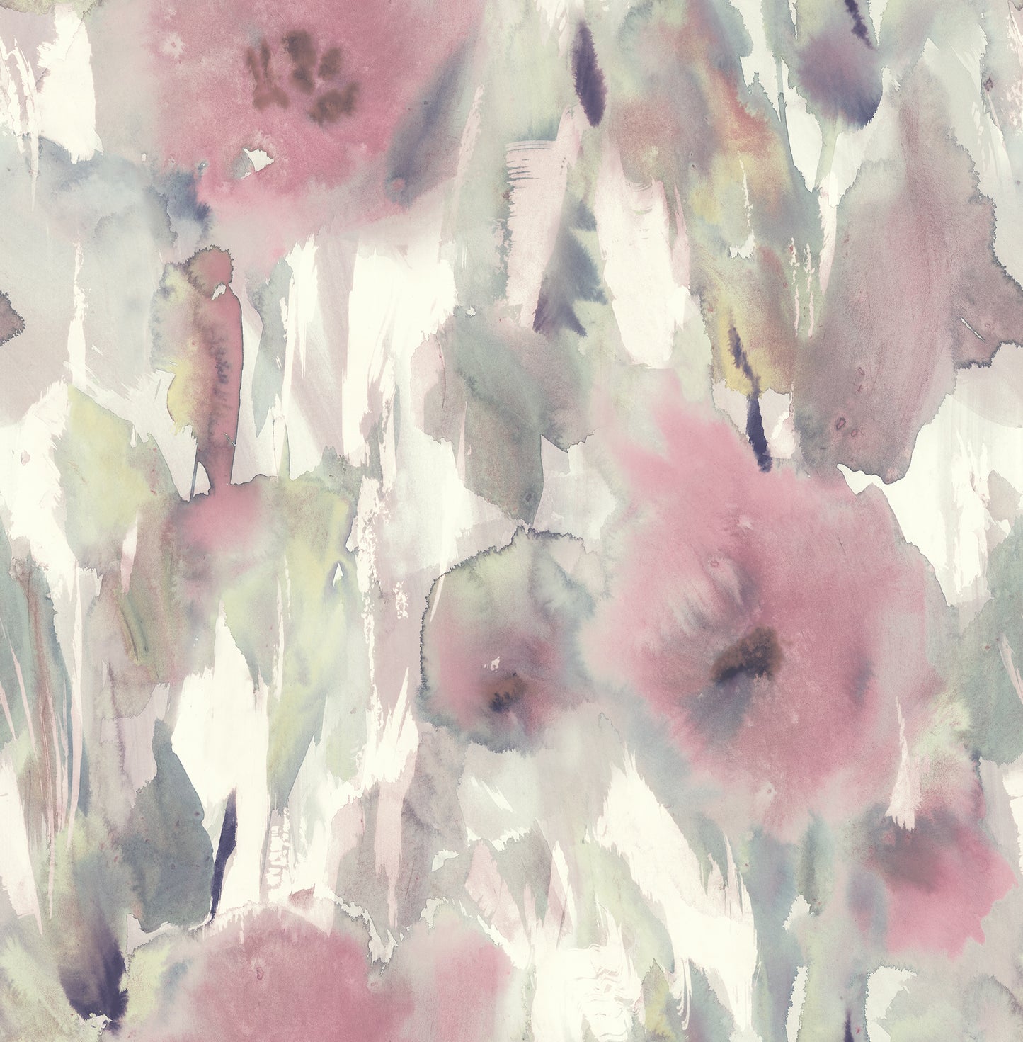 Seabrook Designs Watercolor Floral Floral Contemporary Pearl, Blush, & Gray - AH40409