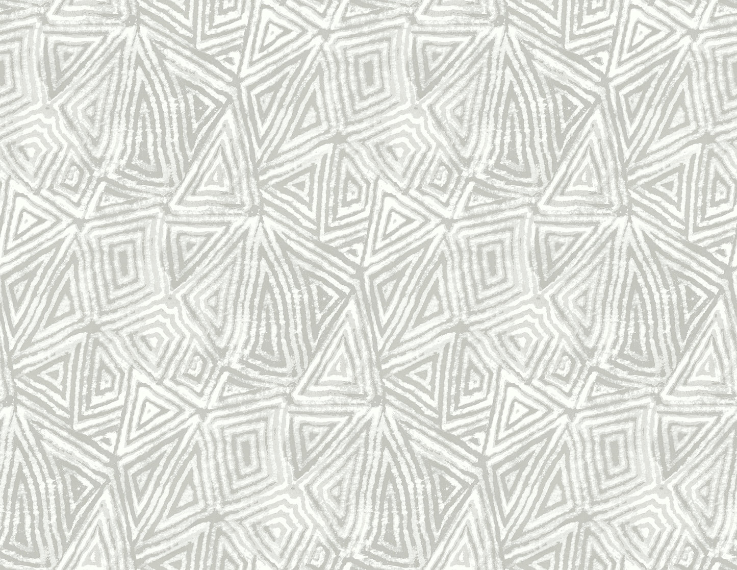 Seabrook Designs African Geo Floral Contemporary Metallic Silver & Off-White - AH41500