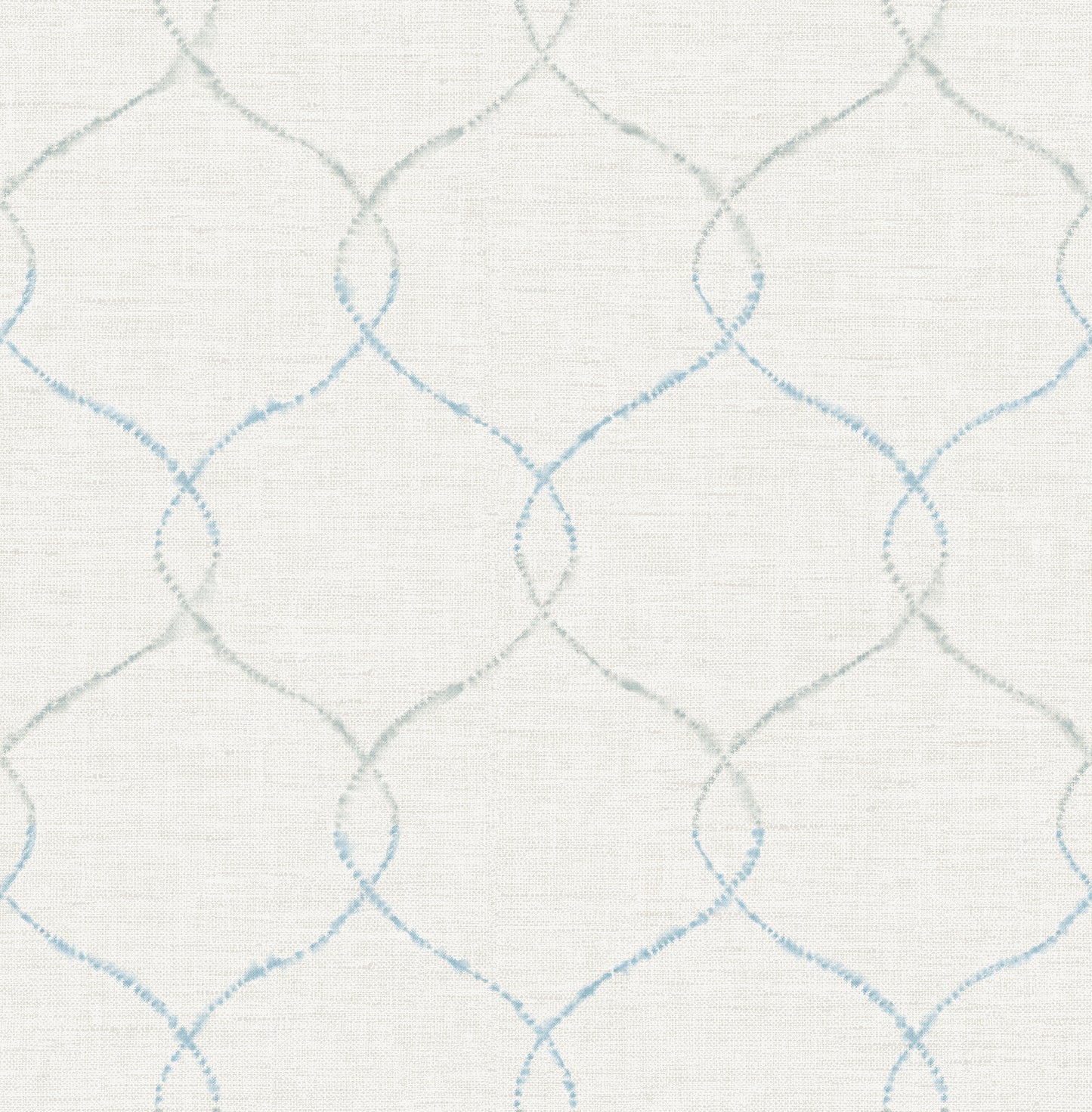 Seabrook Designs Shibori Lattice Floral Contemporary Sky Blue, Gray, & Metallic Pearl - AH41602