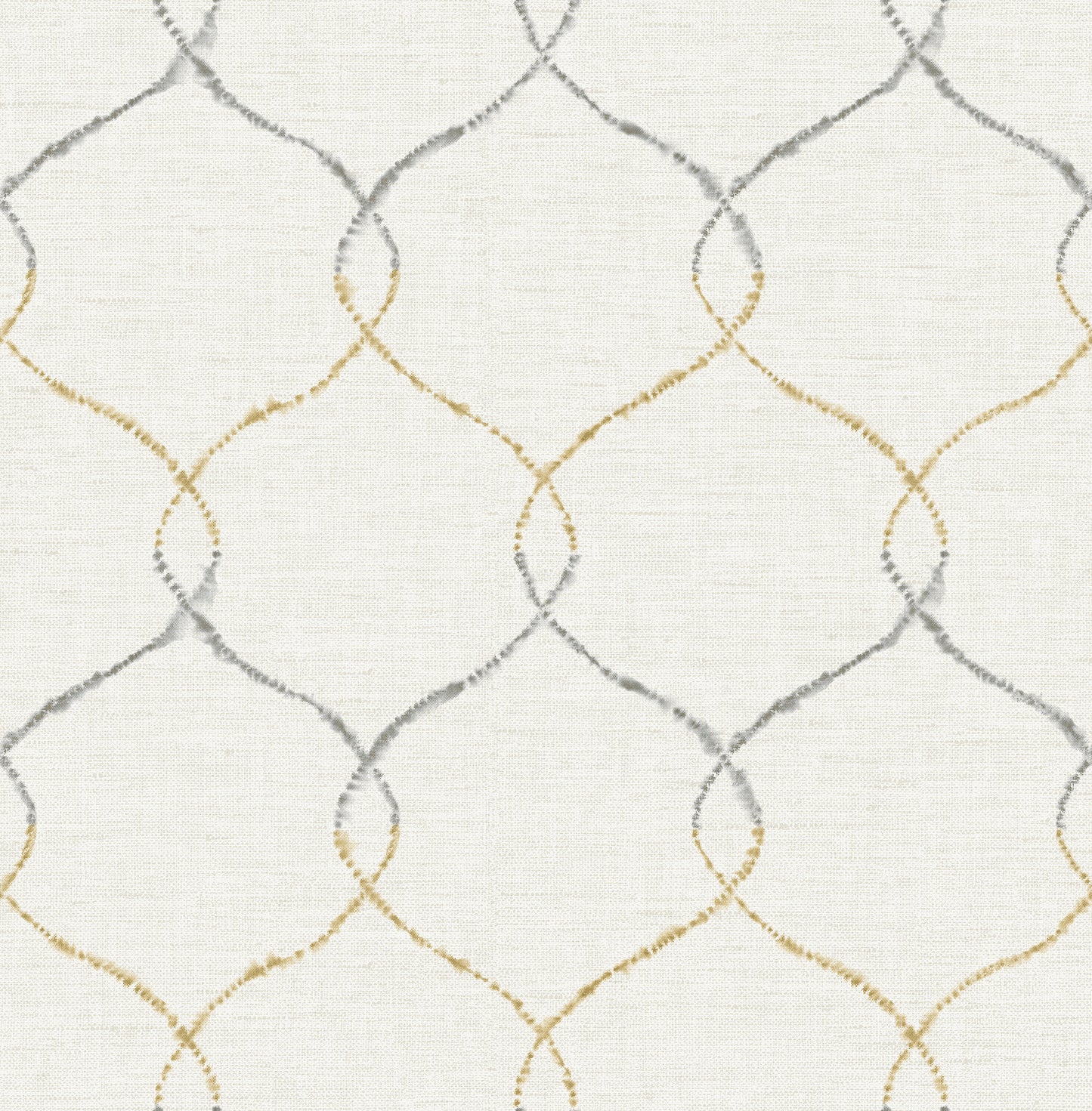 Seabrook Designs Shibori Lattice Floral Contemporary Antique Gold, Gray, & Metallic Pearl - AH41605
