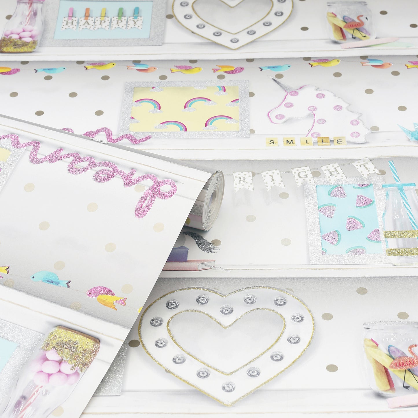 York Wallcoverings Arthouse Bonnie Multicolor Memento Wallpaper Graphics Kids Multicolor Wallpaper - AH696004