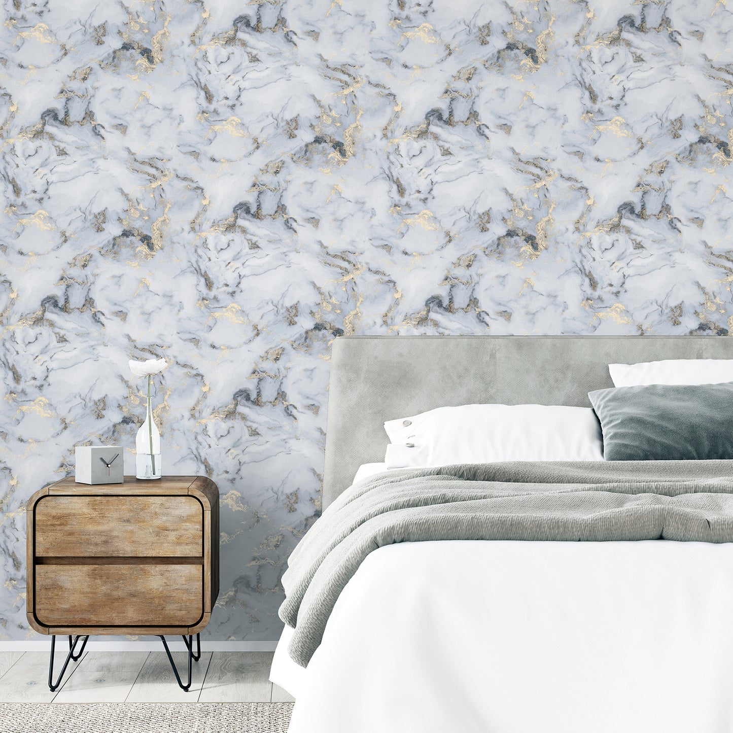 York Wallcoverings Arthouse Merrick Grey Marble Wallpaper Graphics Glam Grey Wallpaper - AH923001
