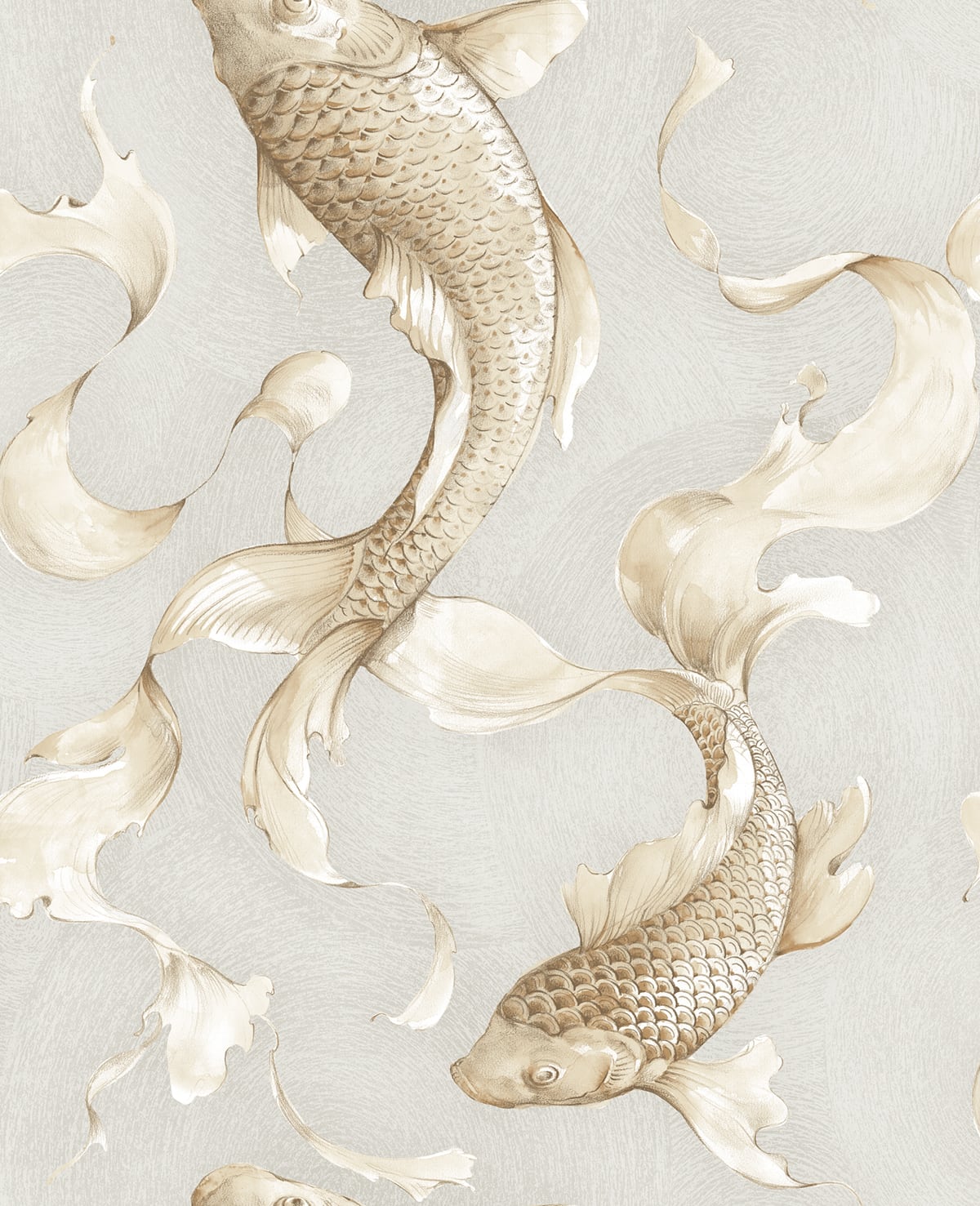 Seabrook Designs Koi Koi Fish Animal Print Traditional Grey Matte - AI40607