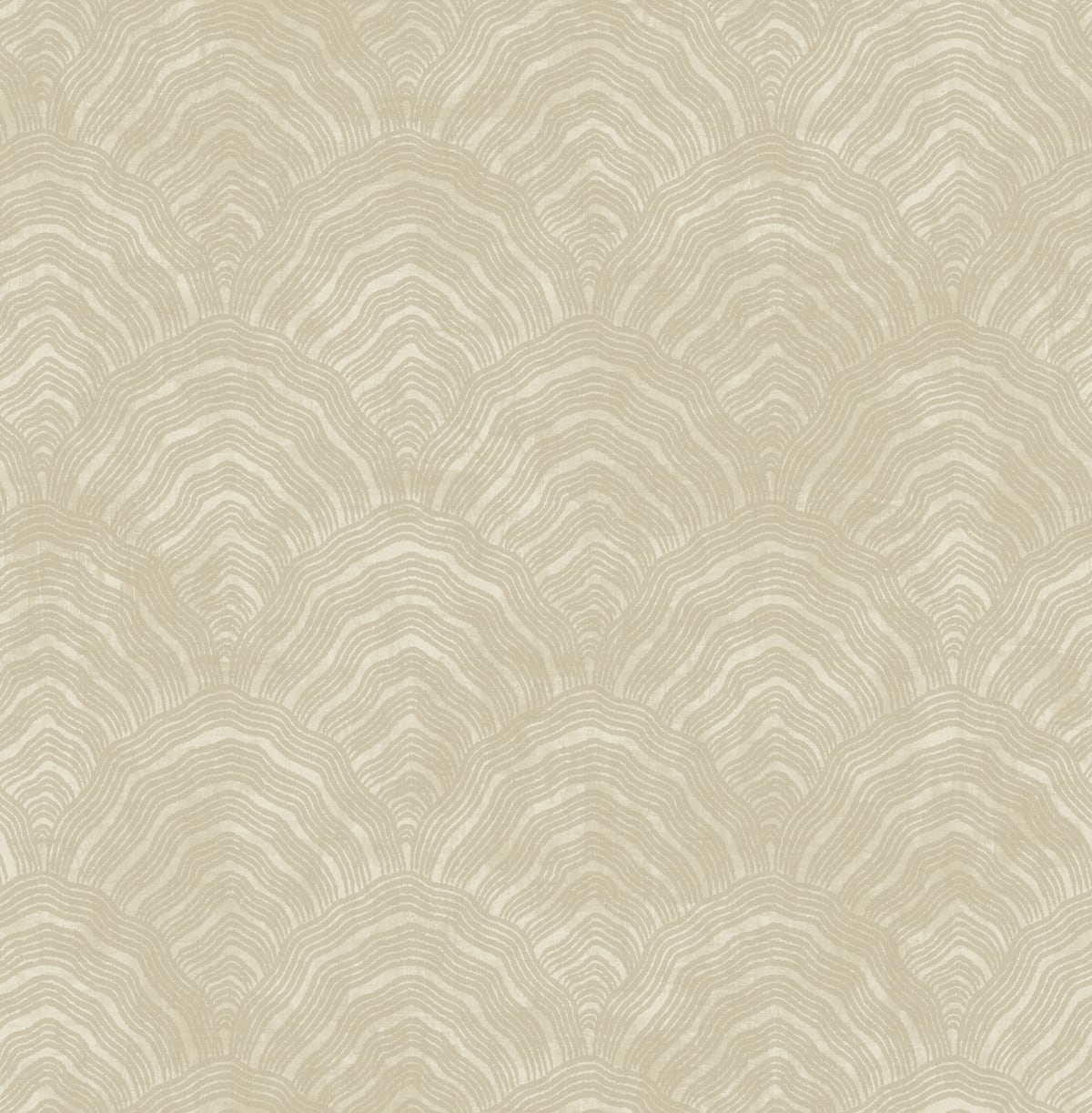 Seabrook Designs Koi Confucius Scallop Geometric Traditional Beige Metallic - AI41503