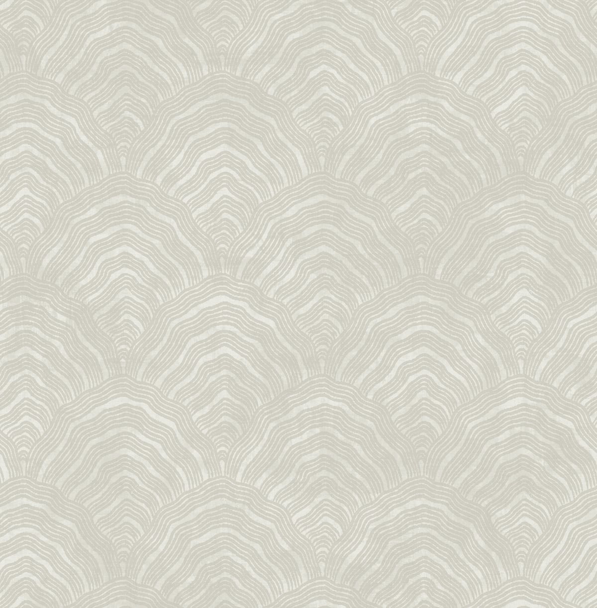 Seabrook Designs Koi Confucius Scallop Geometric Traditional Beige Metallic - AI41505