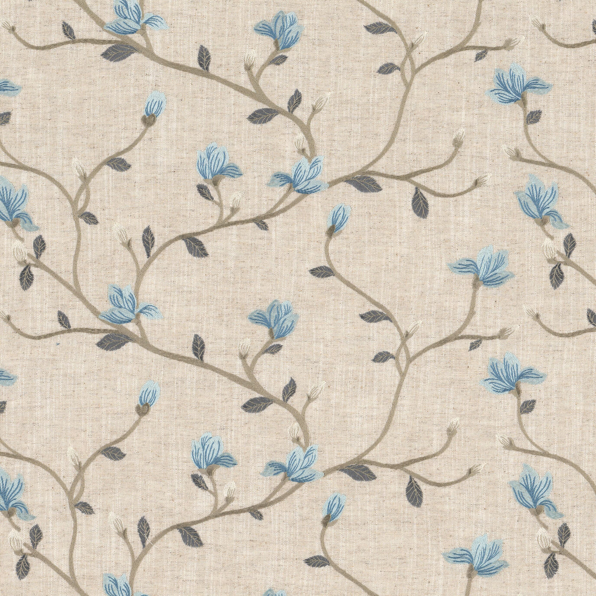 STOUT TEXTILES MULTIPURPOSE,EMBROIDERIES TRADITIONAL, FLORAL HAZE,POWDER,STARLIGHT - ALEC-2