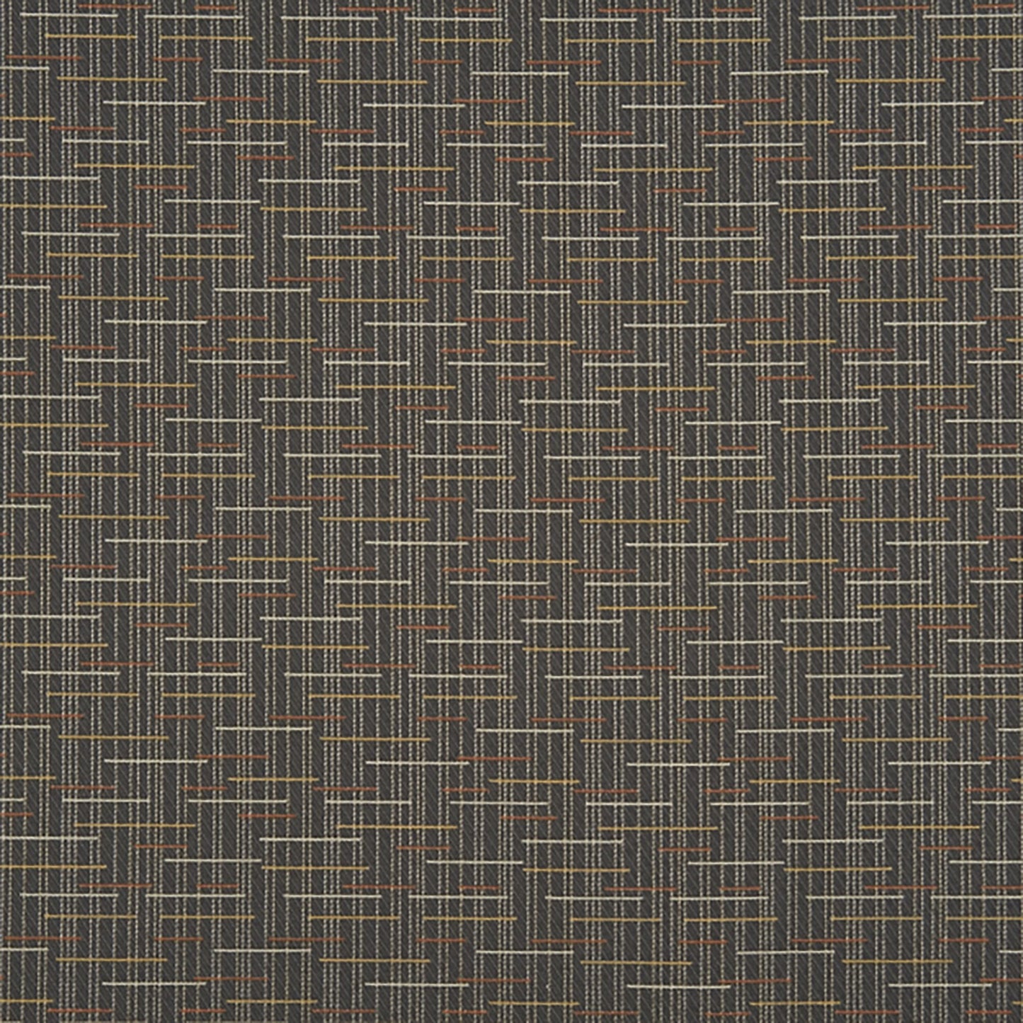 Charcoal grey jacquard fabric with subtle silver stripes; upholstery fabric for sofas or chairs.