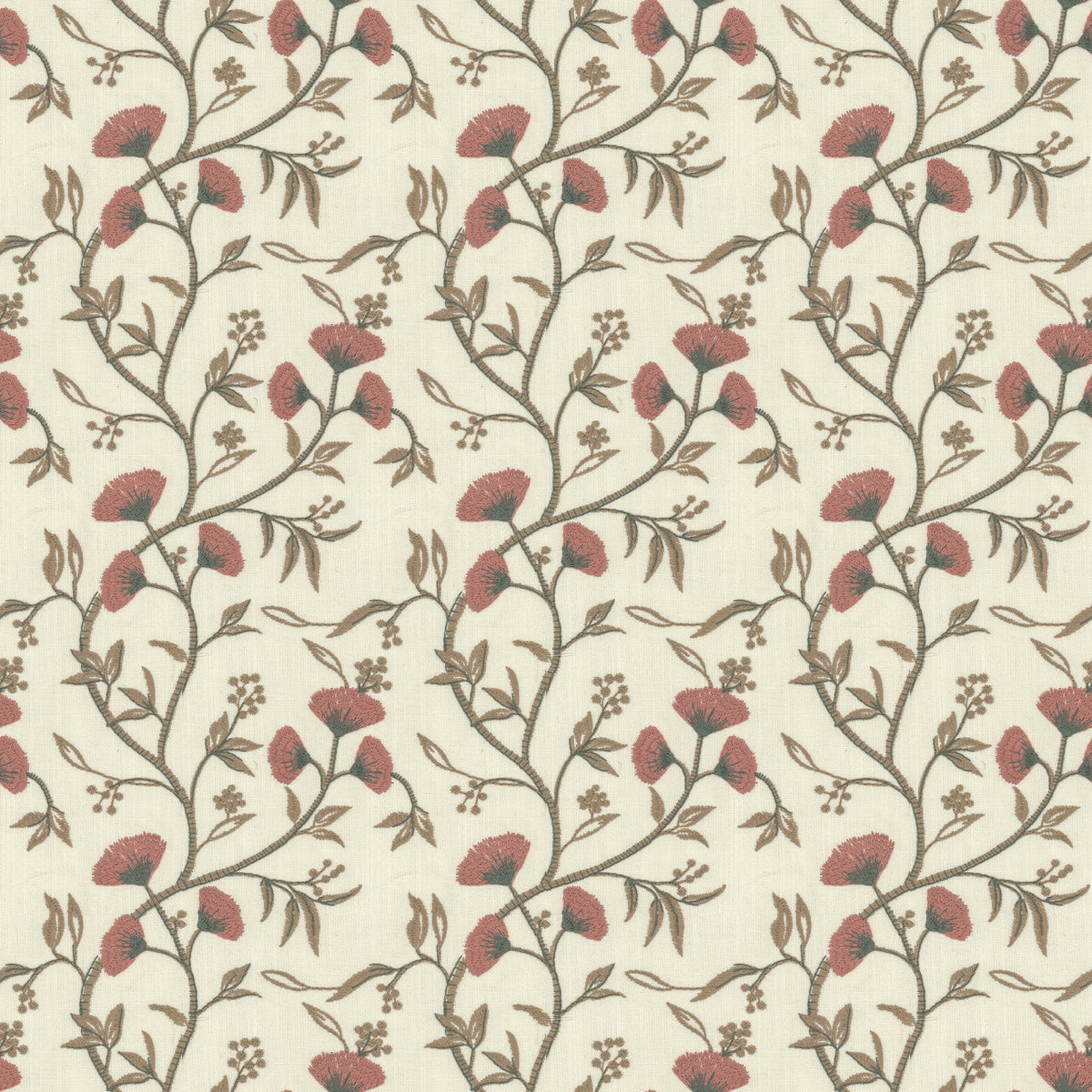 STOUT TEXTILES MULTIPURPOSE,EMBROIDERIES TRADITIONAL, FLORAL SALMON - ANDA-1