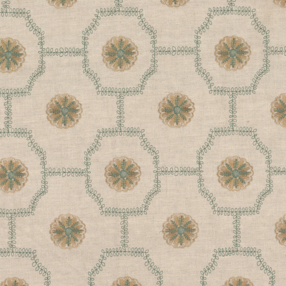 STOUT TEXTILES DRAPERY,EMBROIDERIES TRADITIONAL, GEOMETRIC ANTIQUE - ANNA-1