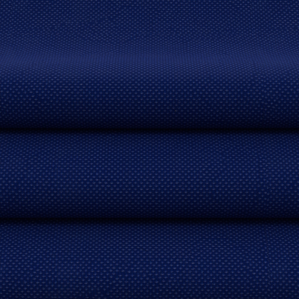 Blue solid fabric, folded flatlay; soft textile for apparel or crafts.