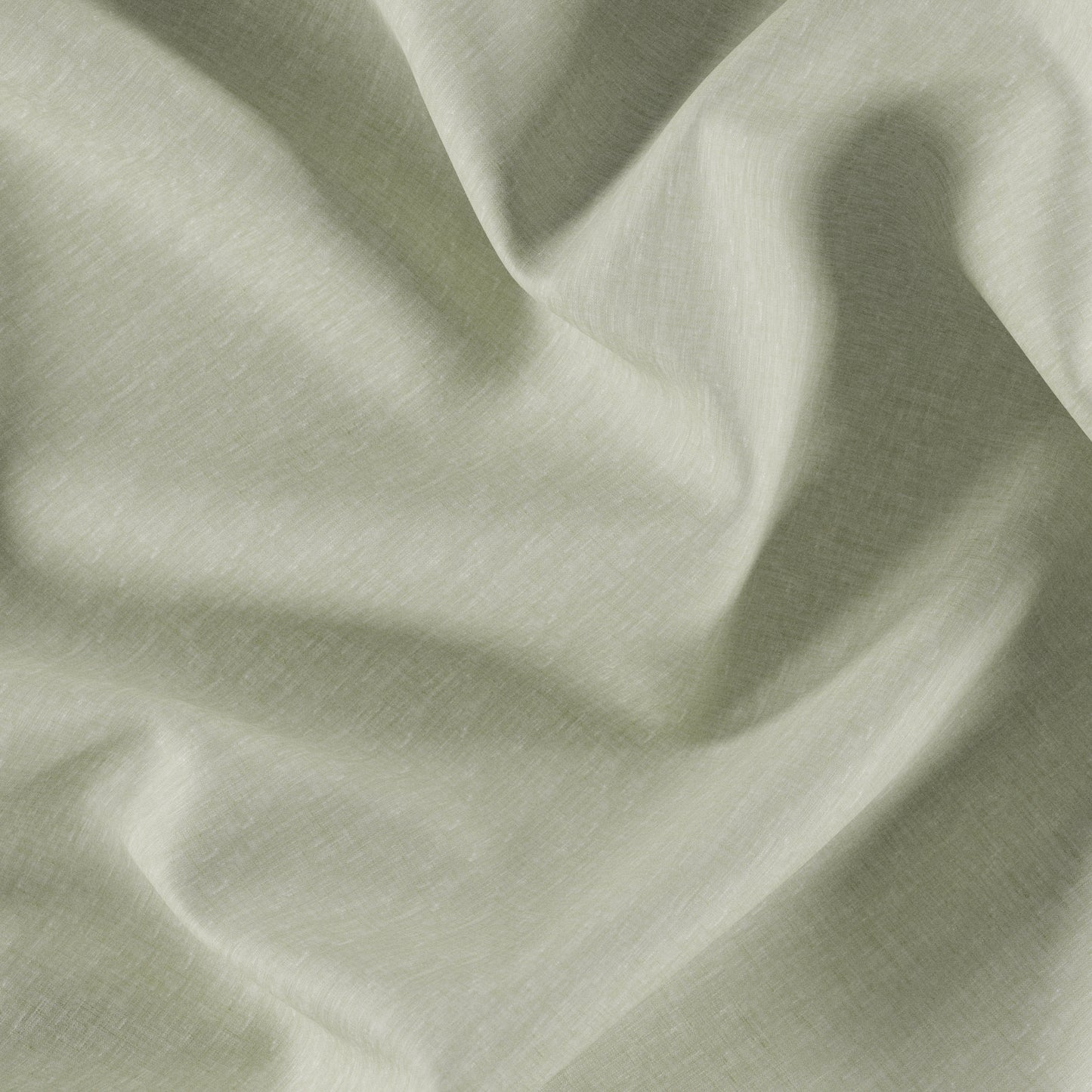 Soft pale sage linen fabric with gentle folds and smooth texture.