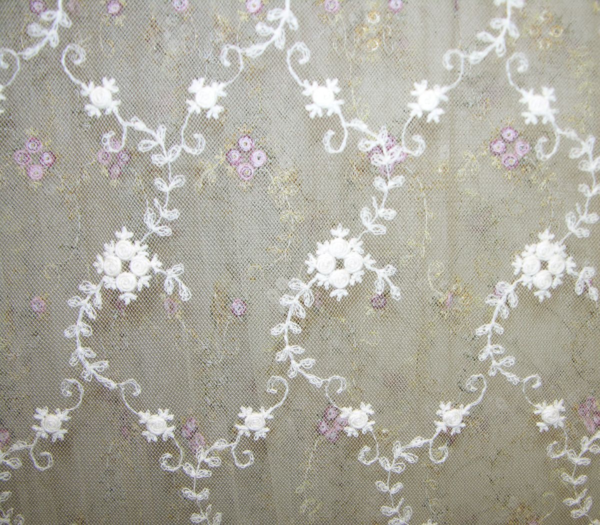 SCALAMANDRE FLORINETTE SHEER FABRIC ECRU - AU 06028075 NEW SKU # AU80750602