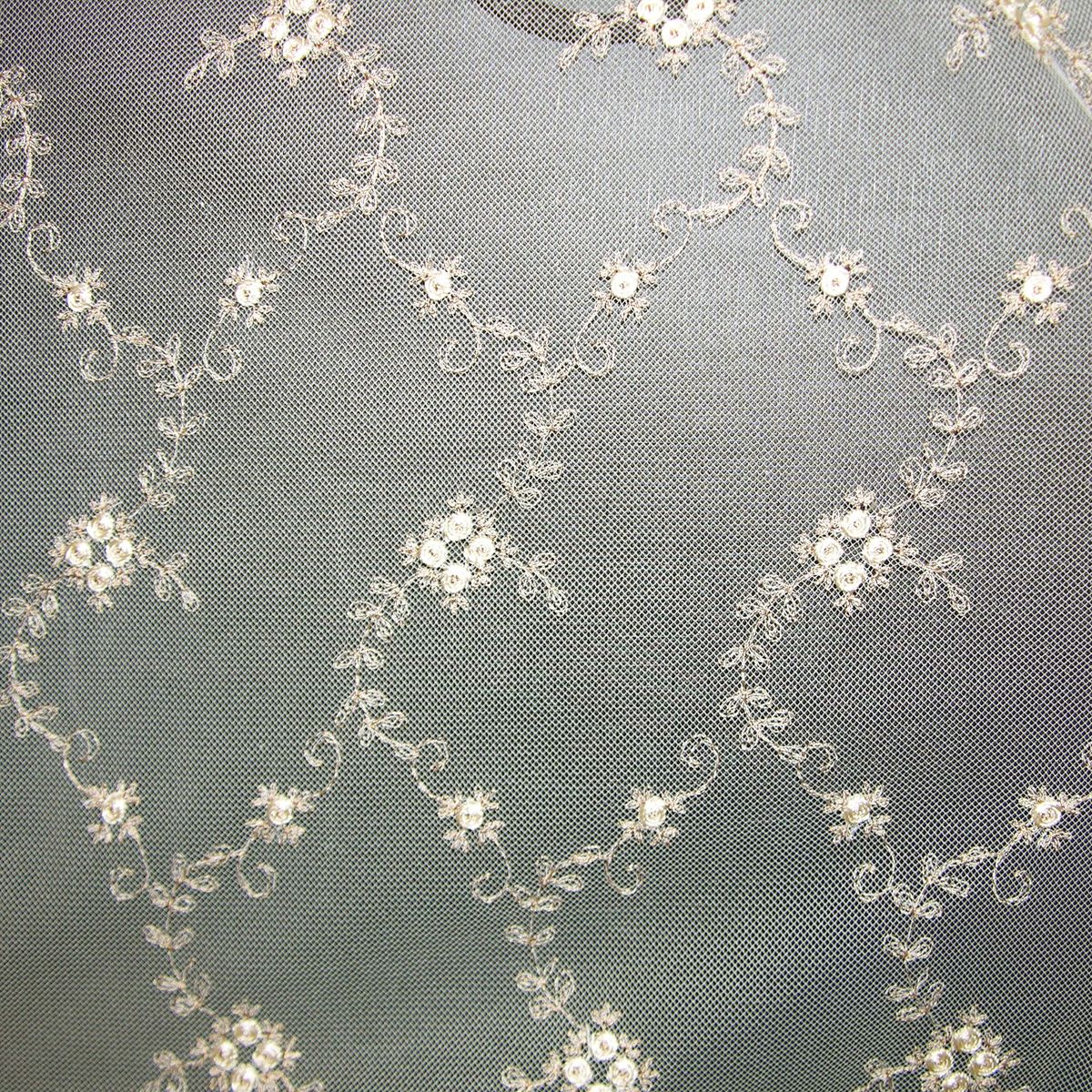 SCALAMANDRE FLORINETTE SHEER FABRIC FROTH - AU 41648075 NEW SKU # AU80754164