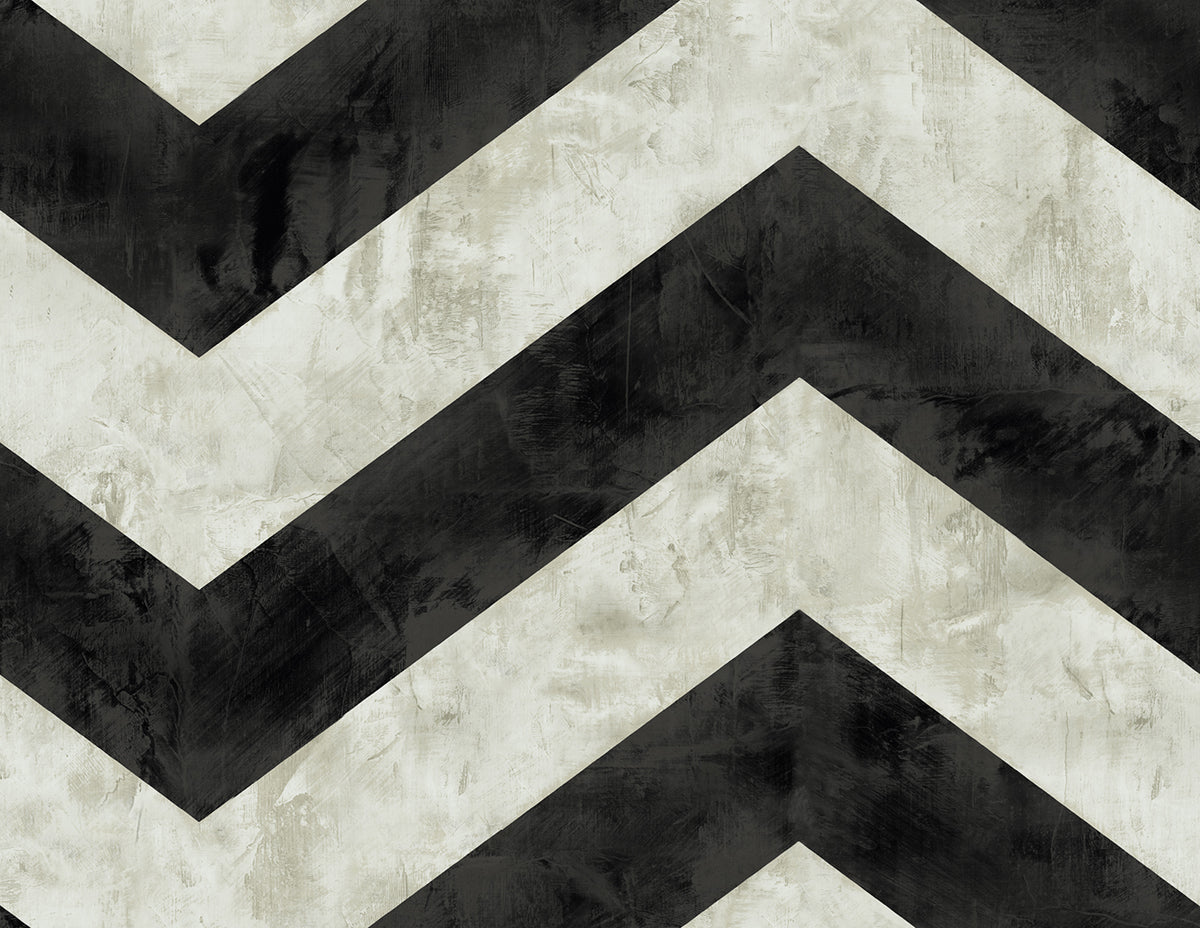 Seabrook Designs Avant Garde Hubble Chevron Chevron Transitional Black Metallic - AV50400