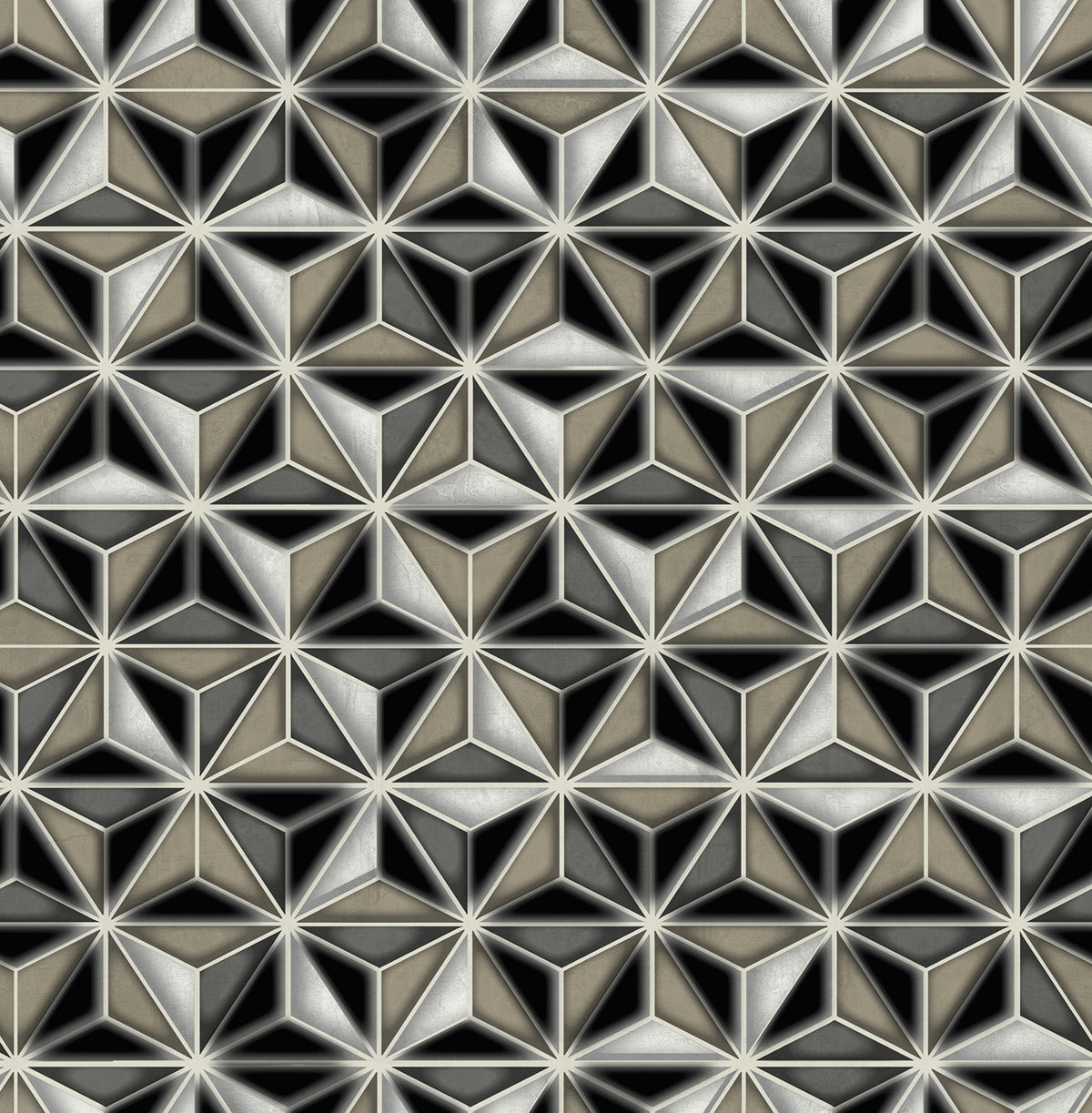 Seabrook Designs Avant Garde Einstein Geometric Geometric Transitional Black Metallic - AV51400