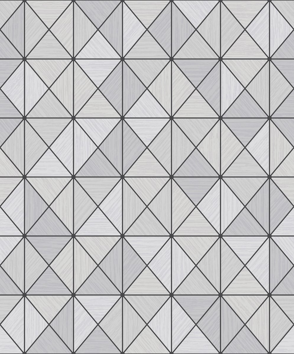 Seabrook Designs Metallic Geo Geometric Modern Metallic Silver , Ebony - AW70620