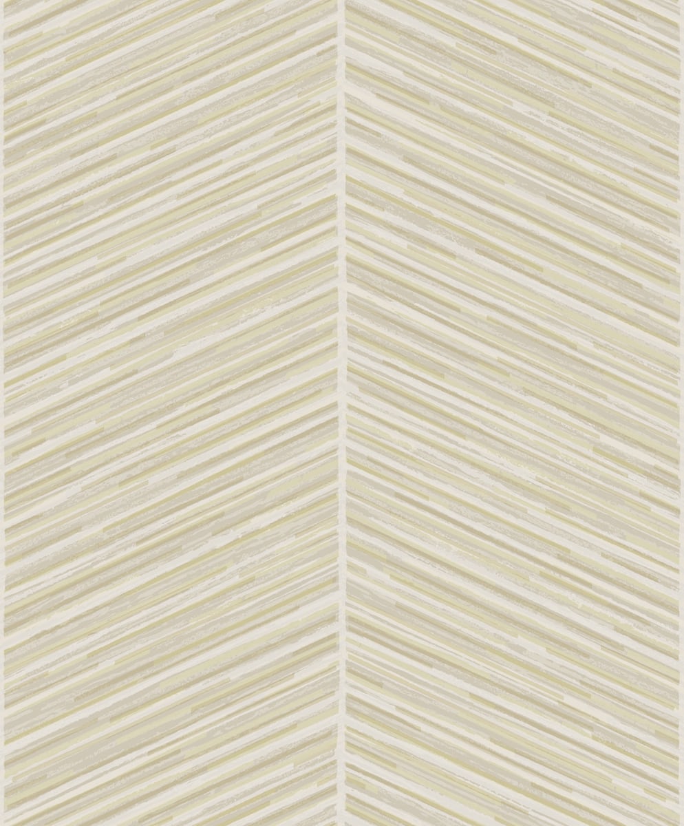 Seabrook Designs Herringbone Stripe Stripe Modern Metallic Gold , Off-White - AW70703