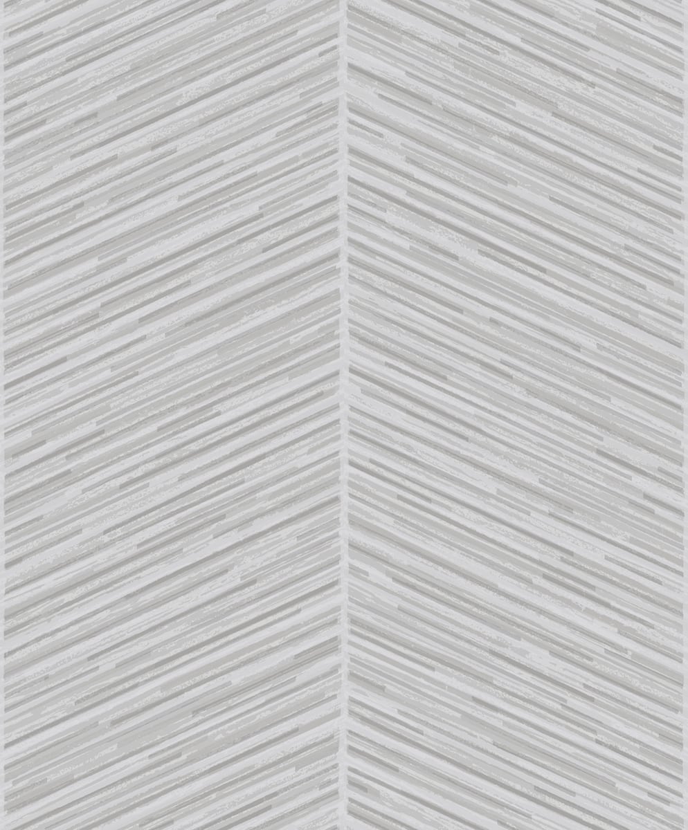 Seabrook Designs Herringbone Stripe Stripe Modern Metallic Silver , Gray - AW70707