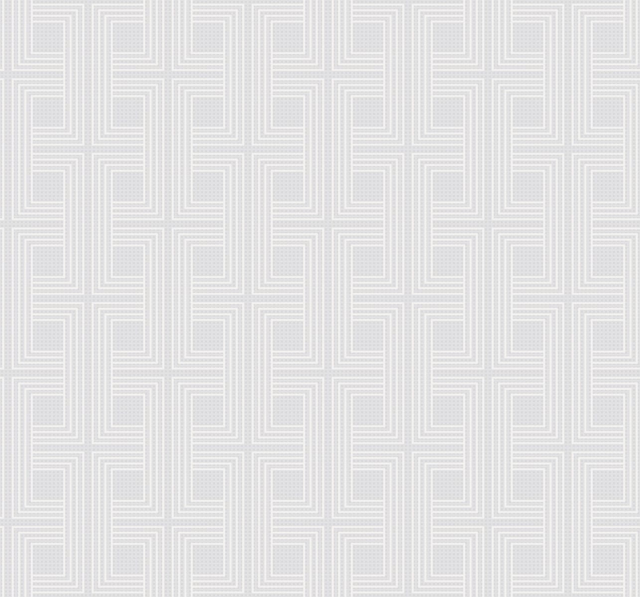 Seabrook Designs Interlocking Squares Geometric Modern Metallic Pearl , Off-White - AW71610