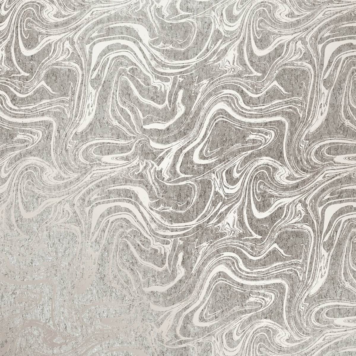 Grey and white marbled swirl pattern with flowing, stone-like texture; suitable for countertops, tiles, or wallpaper.