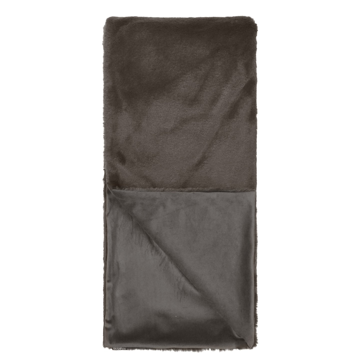 D.V. KAP HOME 52" x 62" Furocious Throw - Grey Brown Faux Fur, Solid - B-1048-GB